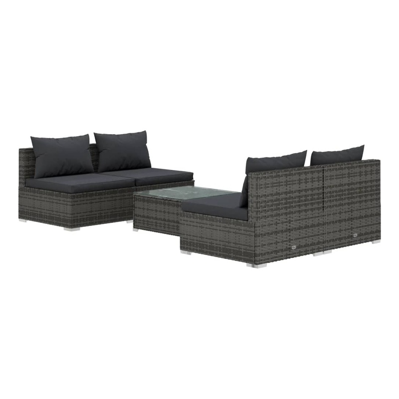 vidaXL 5 Piece Steel Garden Lounge Set in Gray/Anthracite