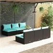 vidaXL 7 Piece Steel Small Garden Lounge Set in Black