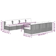 vidaXL 8 Piece Steel Garden Lounge Set in Black/Cream