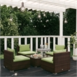 vidaXL 5 Piece Poly Rattan Garden Lounge Set in Green/Brown