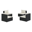 vidaXL 4 Piece Steel Garden Lounge Set in Black/Cream