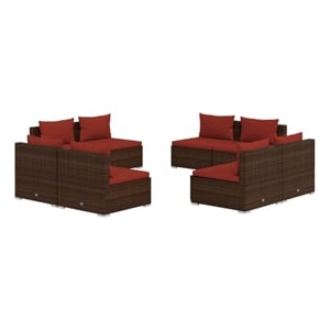 vidaXL 8 Piece Steel Garden Lounge Set in Brown