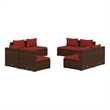 vidaXL 8 Piece Steel Garden Lounge Set in Brown