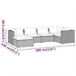 vidaXL 6 Piece Steel Garden Lounge Set in Red/Brown