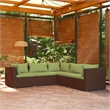 vidaXL 5 Piece Steel Small Garden Lounge Set in Green/Brown