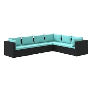 vidaXL 6 Piece Steel Garden Lounge Set in Black