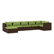 vidaXL 7 Piece Steel Garden Lounge Set in Green/Brown