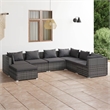 vidaXL 7 Piece Steel Garden Lounge Set in Gray/Anthracite