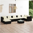 vidaXL 8 Piece Garden Lounge Set in Black