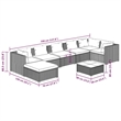 vidaXL 8 Piece Garden Lounge Set in Black