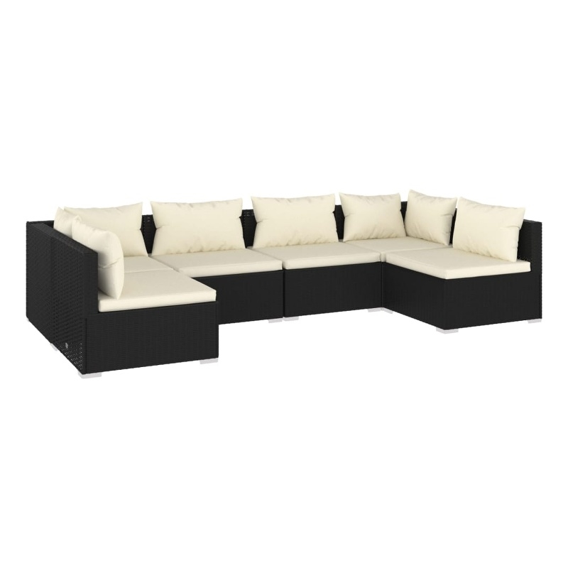vidaXL 6 Piece Steel Garden Lounge Set in Black