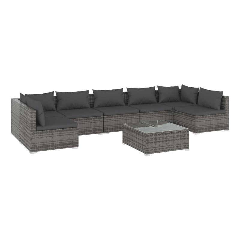 vidaXL 8 Piece Steel Garden Lounge Set in Gray/Anthracite