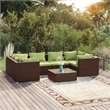 vidaXL 7 Piece Garden Lounge Set in Brown