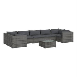 vidaXL 8 Piece Steel Garden Lounge Set in Gray
