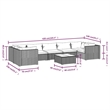 vidaXL 8 Piece Steel Large Garden Lounge Set in Green/Brown