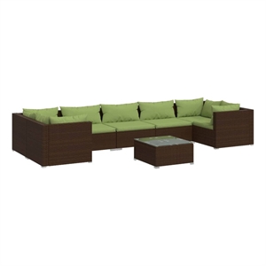 vidaxl 8 piece steel large garden lounge set in green/brown