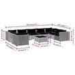 vidaXL 10 Piece Steel Garden Lounge Set in Black/Blue