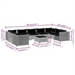 vidaXL 10 Piece Steel Garden Lounge Set in Green/Brown