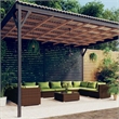 vidaXL 11 Piece Steel Garden Lounge Set in Green/Brown