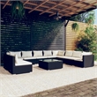 vidaXL 11 Piece Steel Garden Lounge Set in Black/Cream