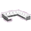 vidaXL 11 Piece Steel Garden Lounge Set in Brown