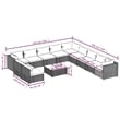 vidaXL 12 Piece Steel Garden Lounge Set in Red/Brown