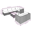 vidaXL 8 Piece Poly Rattan Garden Lounge Set in Brown