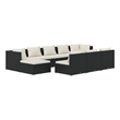 vidaXL 10 Piece Steel Garden Lounge Set in Black/Cream