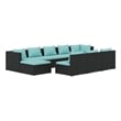 vidaXL 10 Piece Poly Rattan Garden Lounge Set in Black