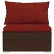 vidaXL 6 Piece Steel Large Garden Lounge Set in Brown