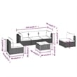 vidaXL 6 Piece Steel Large Garden Lounge Set in Brown