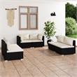 vidaXL 6 Piece Steel Garden Lounge Set in Black/Cream