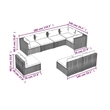 vidaXL 8 Piece Steel Garden Lounge Set in Black/Blue