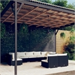 vidaXL 9 Piece Steel Garden Lounge Set in Black/Cream