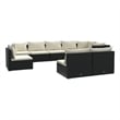 vidaXL 9 Piece Steel Garden Lounge Set in Black/Cream