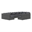 vidaXL 9 Piece Steel Garden Lounge Set in Gray/Anthracite