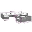 vidaXL 10 Piece Poly Rattan Garden Lounge Set in Black