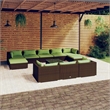 vidaXL 11 Piece Steel Garden Lounge Set in Green/Brown