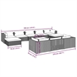 vidaXL 11 Piece Steel Garden Lounge Set in Green/Brown