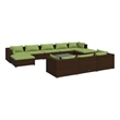 vidaXL 11 Piece Steel Garden Lounge Set in Green/Brown