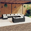 vidaXL 10 Piece Steel Garden Lounge Set in Black/Cream