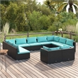 vidaXL 11 Piece Steel Garden Lounge Set in Black