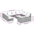 vidaXL 12 Piece Steel Garden Lounge Set in Black/Cream