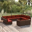 vidaXL 11 Piece Steel Garden Lounge Set in Brown