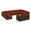 vidaXL 11 Piece Steel Garden Lounge Set in Brown
