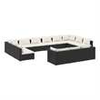 vidaXL 13 Piece Steel Garden Lounge Set in Black/Cream