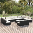 vidaXL 13 Piece Steel Garden Lounge Set in Black