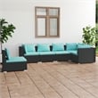vidaXL 6 Piece Steel Garden Lounge Set in Black