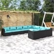 vidaXL 10 Piece Steel Garden Lounge Set in Black