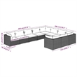 vidaXL 10 Piece Steel Garden Lounge Set in Black